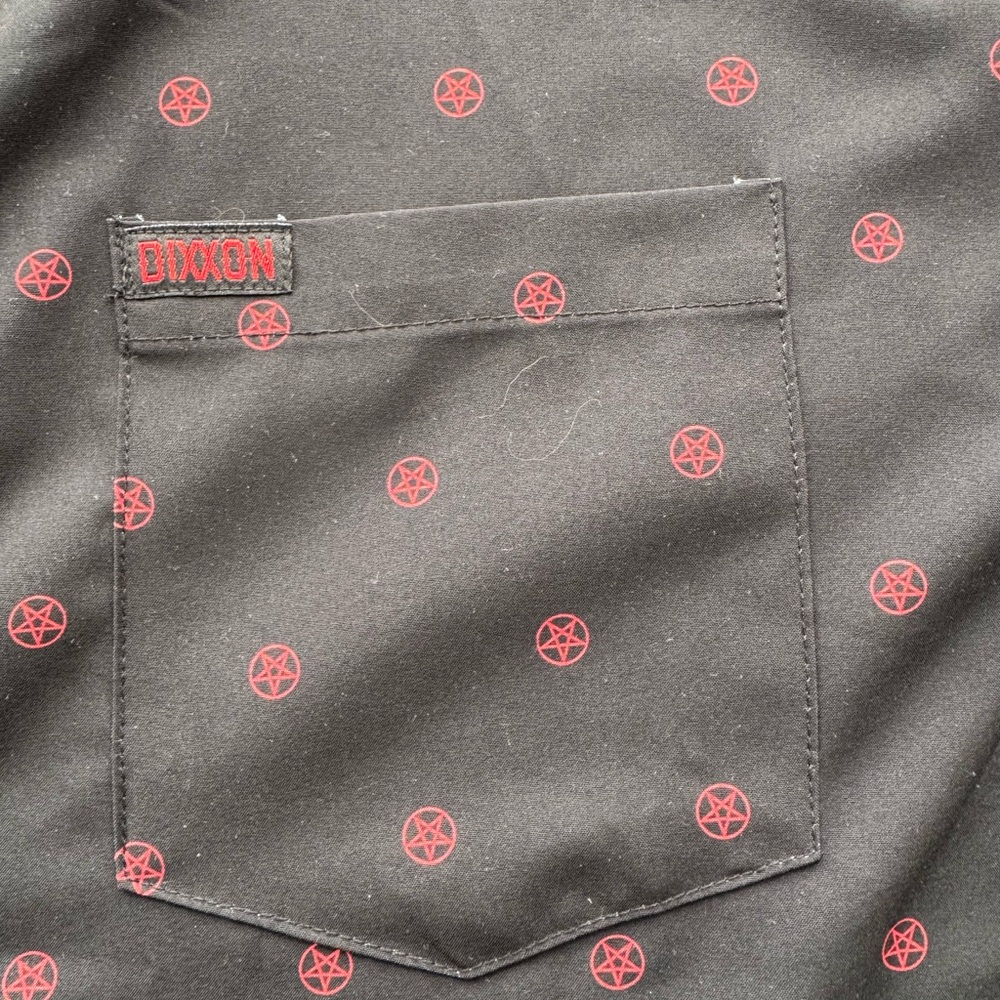 DIXXON “Hail” Black Shirt with Red Pentagrams - Picture 3 of 4